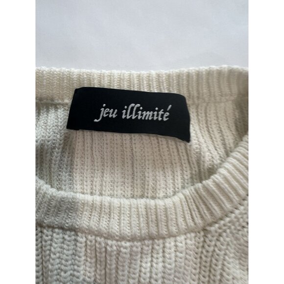 Jeu Illimite Logo Knit Sweater in Cream Black - Picture 5 of 7